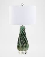 Image 3 of 3: John-Richard Collection Emerald Spiral 28" Table Lamp