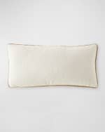 Image 1 of 2: TL at Home Boucle Pillow with Velvet Cord Edge, 12" x 25"