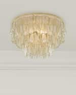 Image 2 of 5: Neiman Marcus Melissa 18" 2-Light Capiz Shell Flush Mount