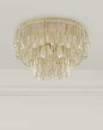 Image 1 of 5: Neiman Marcus Melissa 18" 2-Light Capiz Shell Flush Mount