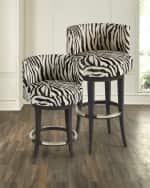 Image 6 of 6: Massoud Aviana 30" Hair on Hide Bar Stool