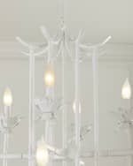 Image 5 of 6: Neiman Marcus Bamboo 12-Light 2-Tier Chandelier