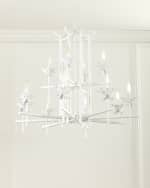 Image 1 of 6: Neiman Marcus Bamboo 12-Light 2-Tier Chandelier