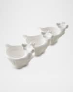 Image 3 of 3: Vietri Pietra Natale Figural Deer 3-Part Server