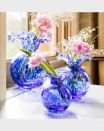 Image 2 of 2: Vietri Hibiscus Glass Tortoiseshell Medium Fluted Vase