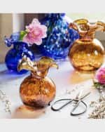 Image 2 of 3: Vietri Hibiscus Glass Tortoiseshell Bud Vase