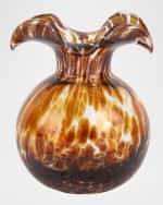 Image 1 of 3: Vietri Hibiscus Glass Tortoiseshell Bud Vase