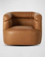 Image 2 of 7: Four Hands Gerrie Leather Swivel Chair