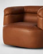 Image 5 of 7: Four Hands Gerrie Leather Swivel Chair