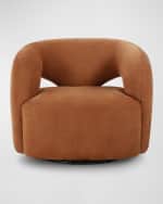 Image 2 of 7: Four Hands Mazie Leather Swivel Chair