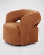 Image 3 of 7: Four Hands Mazie Leather Swivel Chair