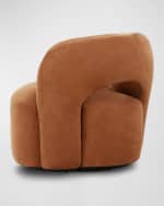 Image 4 of 7: Four Hands Mazie Leather Swivel Chair