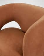 Image 5 of 7: Four Hands Mazie Leather Swivel Chair