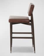 Image 4 of 7: Four Hands Anton Leather 31" Bar Stool