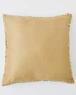 Image 2 of 3: Global Views Golden Beaded Shag Pillow, 20" Square