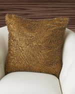 Image 3 of 3: Global Views Golden Beaded Shag Pillow, 20" Square