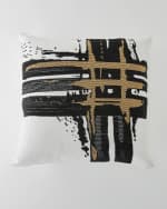 Image 1 of 2: Global Views Golden Triple Crosshatch Pillow, 20" Square