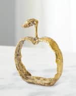 Image 2 of 4: Global Views Brass Apple Silhouette Decor