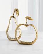 Image 4 of 4: Global Views Brass Apple Silhouette Decor