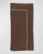 Image 2 of 2: Kim Seybert Brown Square Linen Napkin