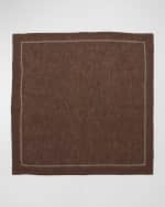 Image 1 of 2: Kim Seybert Brown Square Linen Napkin