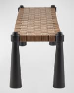 Image 4 of 7: Arteriors Solange Rattan Bench, 58.5"