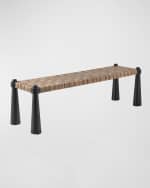 Image 1 of 7: Arteriors Solange Rattan Bench, 58.5"