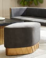 Image 2 of 2: Arteriors Duvall Suede Ottoman