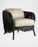 Image 1 of 5: Arteriors Strata Leather Lounge Chair