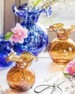 Image 3 of 3: Vietri Hibiscus Glass Tortoiseshell Bud Vase