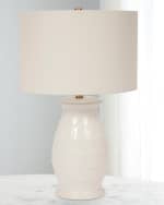 Image 2 of 2: Old World Design Caleb Ceramic Table Lamp with Linen Shade