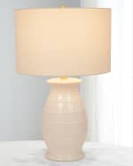 Image 1 of 2: Old World Design Caleb Ceramic Table Lamp with Linen Shade
