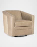Image 1 of 6: Bradington-Young Lorelai Leather Swivel Chair