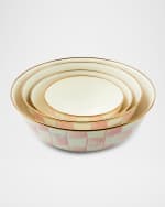 Image 4 of 5: MacKenzie-Childs Rosy Check Enamel Everyday Bowl, Extra Large