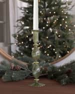 Image 3 of 4: Beatriz Ball Glass Cambridge Beryl 10" Candlestick Holders, Set of 2