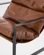 Image 3 of 5: Four Hands Emmett Leather Accent Chair