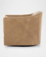 Image 3 of 7: Four Hands Quinton Leather Swivel Chair