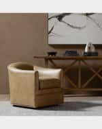 Image 5 of 7: Four Hands Quinton Leather Swivel Chair