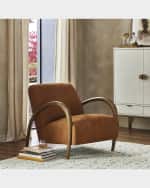 Image 5 of 6: Four Hands Sandro Leather Accent Chair