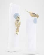 Image 2 of 2: John-Richard Collection Brass Bird Sculpture on Selenite Roost I