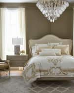 Image 2 of 4: Callisto Home Nesher Metallic Lattice Border Lumbar Pillow, 18" x 30"
