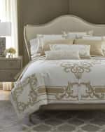 Image 3 of 4: Callisto Home Nesher Metallic Lattice Border Lumbar Pillow, 18" x 30"