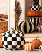 Image 2 of 2: MacKenzie-Childs Courtly Stripe Outdoor Pumpkin