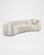 Image 3 of 6: Haute House Bubble Velvet Curved Sofa, 117.5"