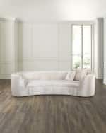 Image 1 of 6: Haute House Bubble Velvet Curved Sofa, 117.5"