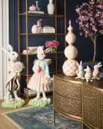 Image 2 of 4: MacKenzie-Childs Rosy Check Silver Foil Bunny