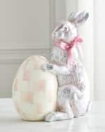 Image 1 of 4: MacKenzie-Childs Rosy Check Silver Foil Bunny