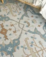 Image 6 of 7: Exquisite Rugs Claremont Hand-Tufted Light Blue Oushak Rug, 6' x 9'