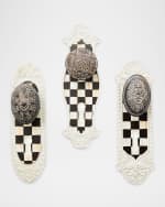 Image 1 of 2: MacKenzie-Childs Courtly Door Knob Hooks, Set of 3