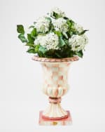 Image 2 of 2: MacKenzie-Childs Rosy Check Pedestal Urn